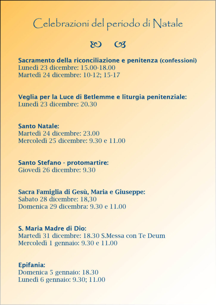 Orari Natale 2019