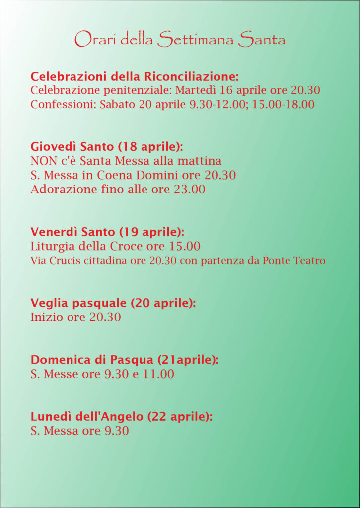 Orari Settimana Santa 2019